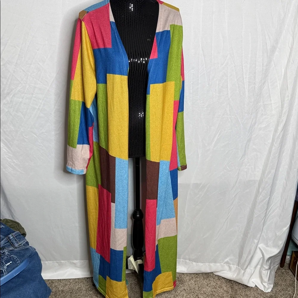 Colorful Geometric Women's Cardigan - Picture 1 of 5